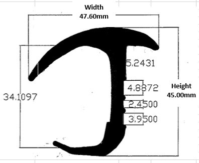 DS 1000 X 2500 - CONTAINER DOOR SEAL 2.5M LONG