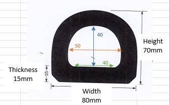 DR QDR70 - DOCKING RUBBER 80MM X 70MM