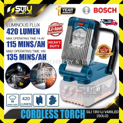 BOSCH GLI 18V-LI VARILED / GLI18V-LI VARILED 18V Cordless Torch / Work Light 420LM (SOLO - No Battery & Charger)