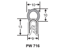 PW 716 - 13X9 EPDM PINCHWELD TOP BULB (50M) Pinchweld Door Seal