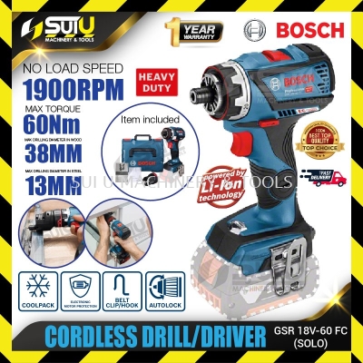 BOSCH GSR 18V-60 FC / GSR 18V-60FC / GSR18V-60FC 18V 60NM Cordless Drill/Driver 1900RPM (SOLO - No Battery & Charger)