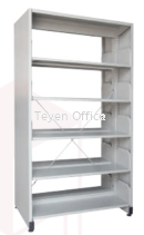 LIBRARY RACK DOUBLE SIDED WITH SIDE PANEL - 5 LEVEL