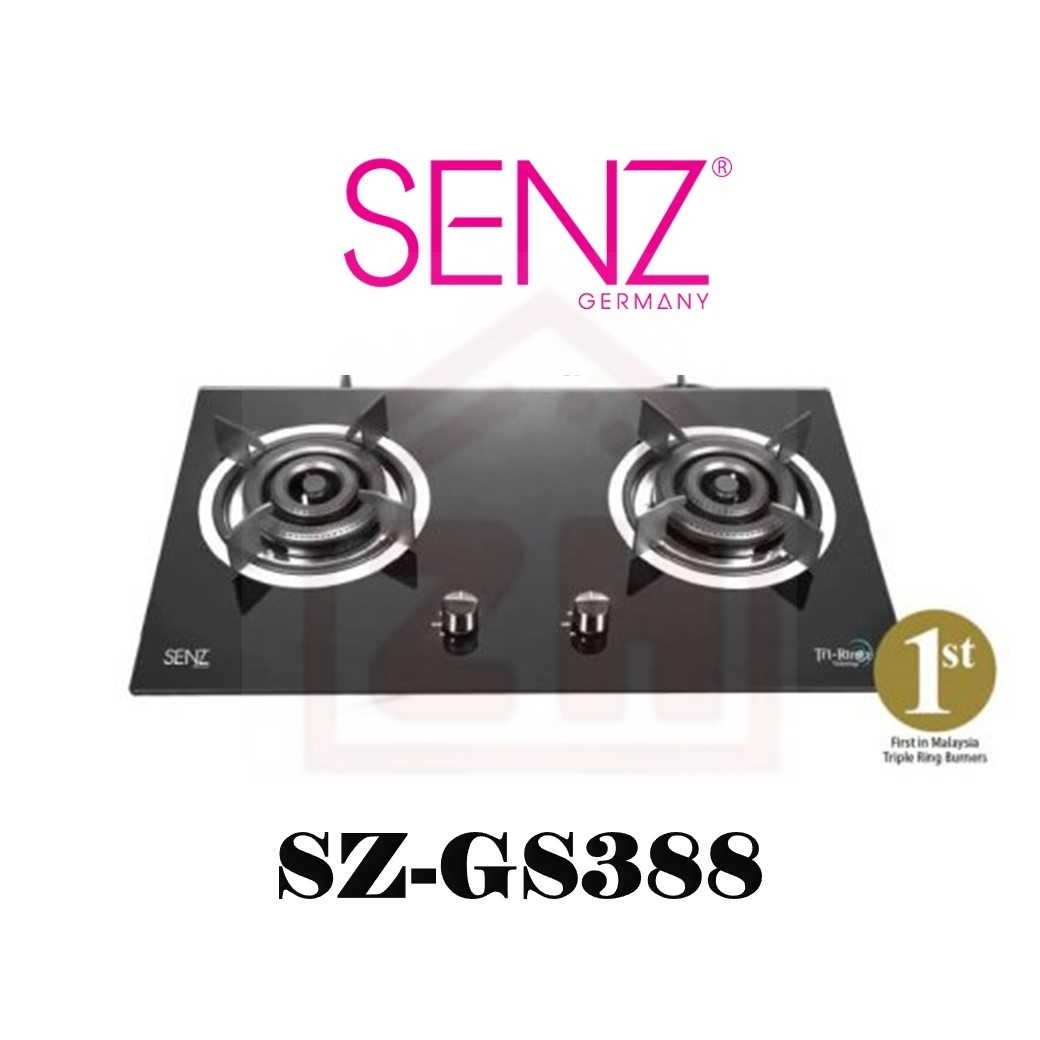 SENZ 2 Burner Gas Cooker Hob SZ-GS388 Dapur Gas SENZ  Dapur Gas & Periuk Gas Carta Pilihan Warna Corak