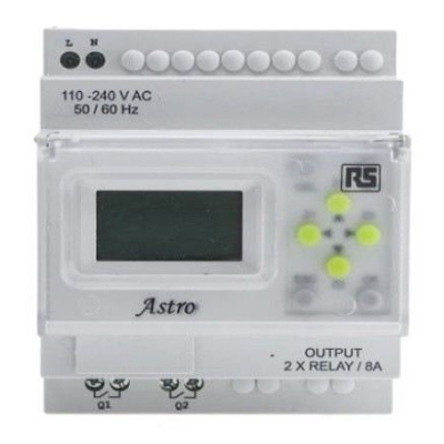 896-6882 - RS PRO Digital DIN Rail Time Switch 110  240 V ac, 2-Channel