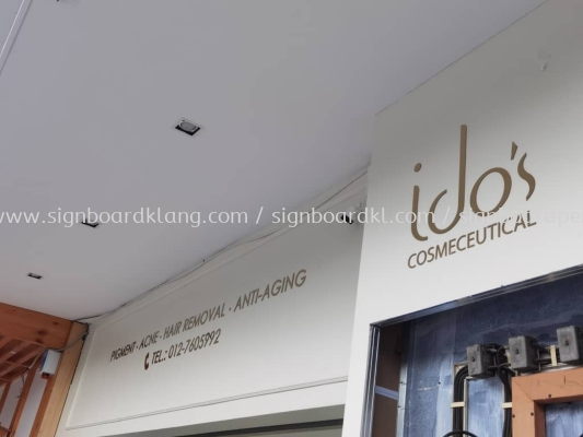 ido's stainless steel gold mirror cut out lettering logo indoor signage signboard at johor 