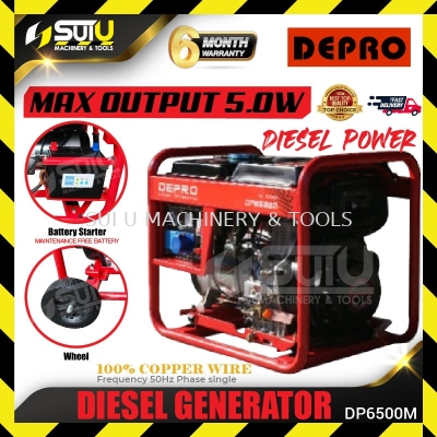 DEPRO DP6500M 418ML Diesel Generator with Wheel 5.0kW 3000RPM
