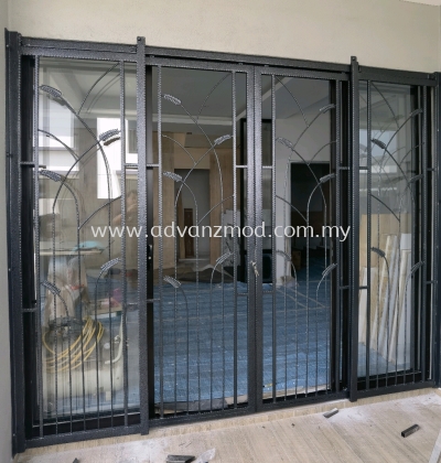 wrought iron sliding door & grille 