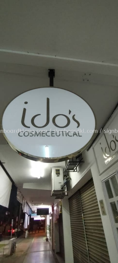 idos clinic stainless steel box up double side signage signboard at johor eco botanik