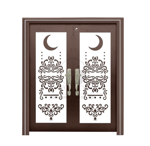Security Door - D6-976  6ft x 7ft Brown Color Double Wing Security Door  Security Door Choose Sample / Pattern Chart