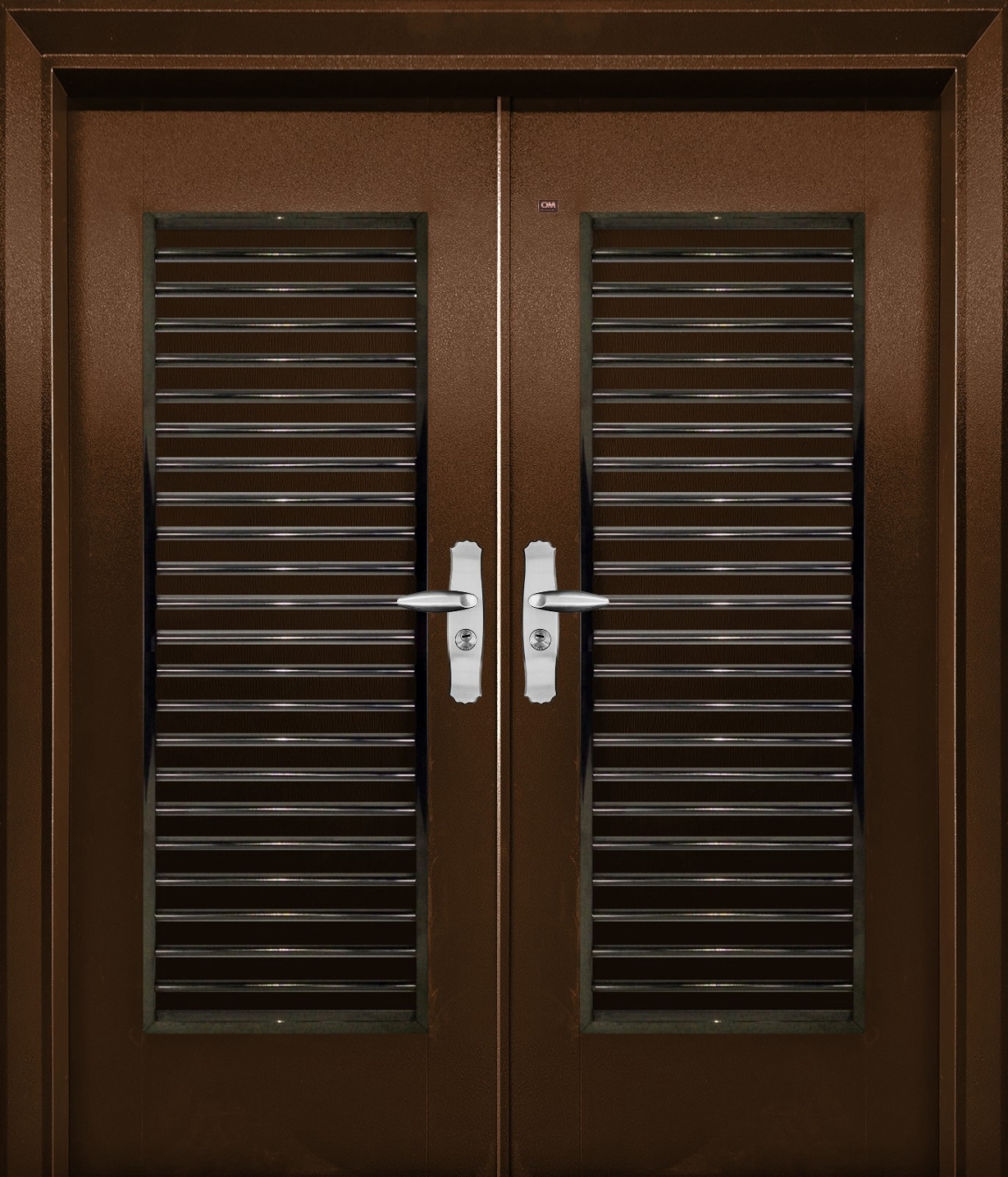 Security Door - P6-304-1    6ft x 7ft Brown Color Double Wing Security Door  Security Door Choose Sample / Pattern Chart