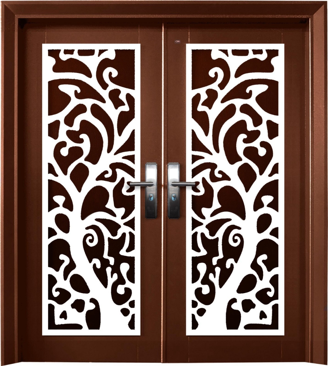 Security Door - P6-L03W                 6ft x 7ft Brown Color Double Wing Security Door  Security Door Choose Sample / Pattern Chart