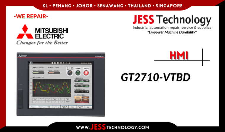 Repair MITSUBISHI HMI GT2710-VTBD Malaysia, Singapore, Indonesia, Thailand, Brunei