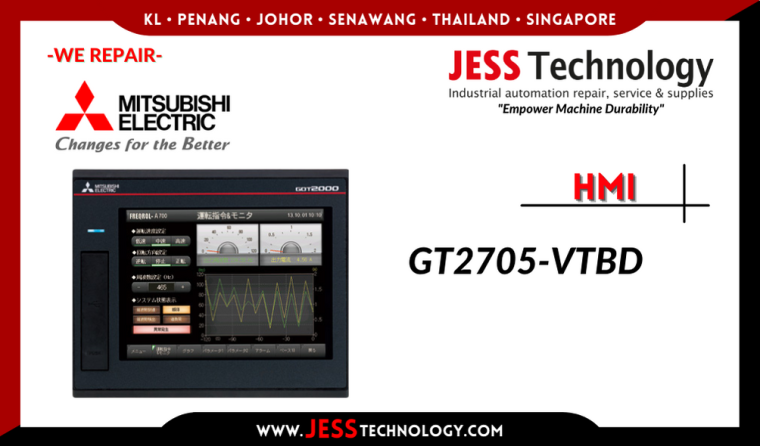 Repair MITSUBISHI HMI GT2705-VTBD Malaysia, Singapore, Indonesia, Thailand, Brunei