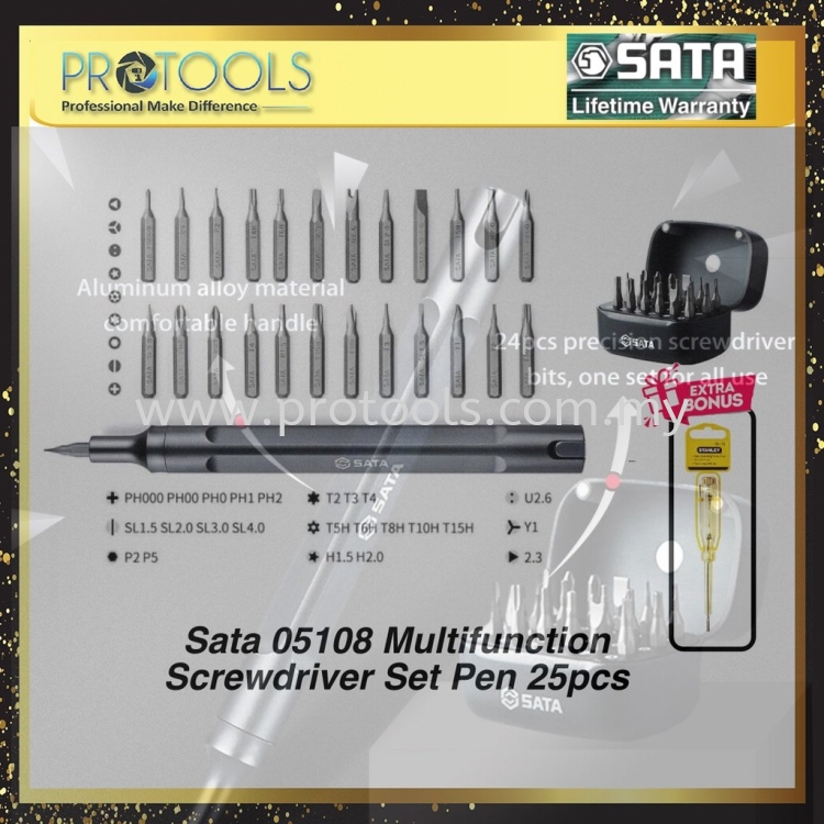 Sata 05108 Multifunction Screwdriver Set Pen 25pcs