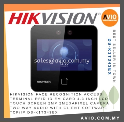Hikvision Face Recognition Door Access RFID ID EM Card Touch Screen 2MP Camera 2 Way Audio with Software DS-K1T343EX