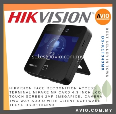 Hikvision Face Recognition Door Access Mifare MF Card Touch Screen 2MP Camera 2 Way Audio Time Attendance DS-K1T343MX