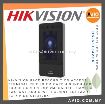 Hikvision Face Recognition Access Terminal RFID ID EM Card 4.3 LCD Touch Screen 2MP Camera 2 Way Audio DS-K1T342EX