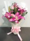 Lily Tiny Bouquet HB1142 floristkl Lily & Rose Hand Bouquet