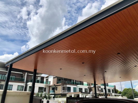 ACP with Woodgrain Aluminium Strips Ceiling