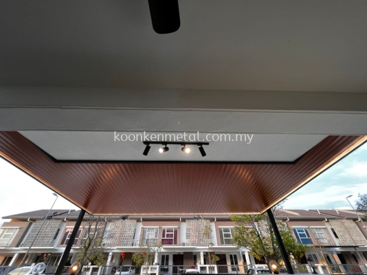 ACP with Woodgrain Aluminium Strips Ceiling