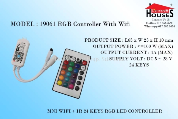 19061-12V RGB CONTROLLER WITH WIFI + REMOTE