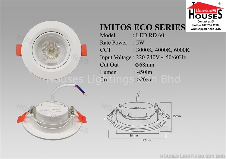 IMITOS 60RD 5W LED - WW CW DL Led Eyeball Selangor, Malaysia, Kuala ...