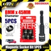 BOSSMAN BSB845 / BSB865 5PCS 8MM x 45MM/65MM Magnetic Socket Bit Socket / Ratchet / Drive Tool Hand Tool