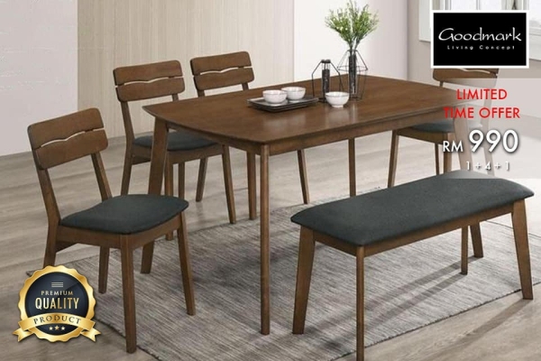 Wood Dining Set 1+4+1