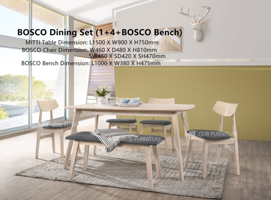 BOSCO Dining Set (1+4)  