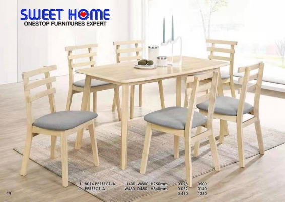 6 Chairs Dining Set : 8014 Prefect-A + Prefect-A