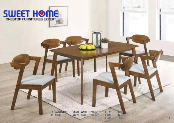 6 Chairs Dining Set : Lagande + 600C