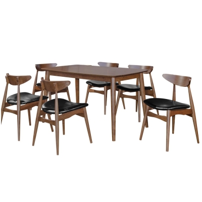 6 Chairs Dining Set : Pavilion (1+6) Solid Wood Dining Table