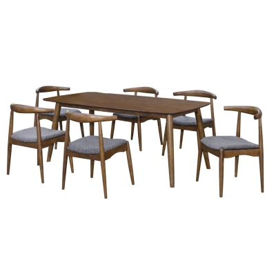 6 Chairs Dining Set : Miami (1+6) Solid Wood Dining Set