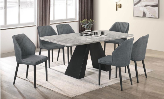 Marble Table Dinning Set Table with Chairs (12)