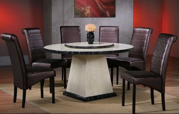 Marble Table Dinning Set Table with Chairs (41)