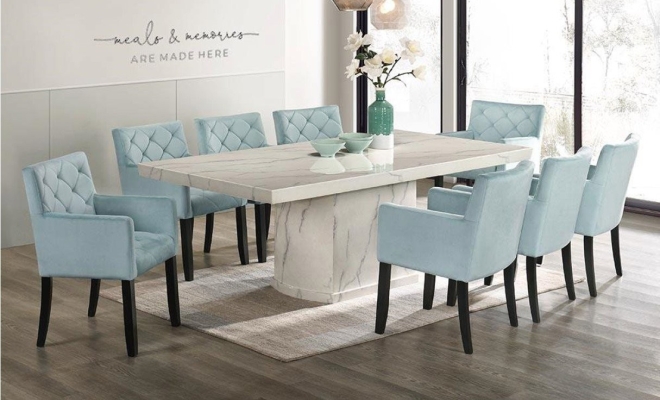 Marble Dining Set with Chairs (112)