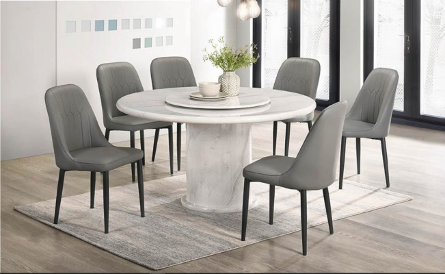 Round Marble Dinning Table With Chairs (106)