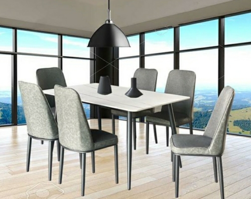 Ceramic Table Dining Set Table with Chairs - 005