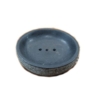 Soap Dish_Black Andasite Stone w. Line_Round Stone Soap Dish Hotel & Resort Supply