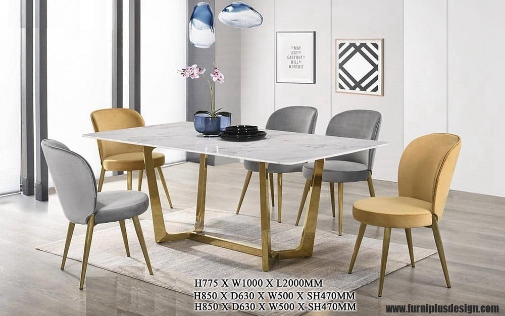 Furniplus Marble Dining -22 Marble Dining Table Set Dining Furniture Choose Sample / Pattern Chart