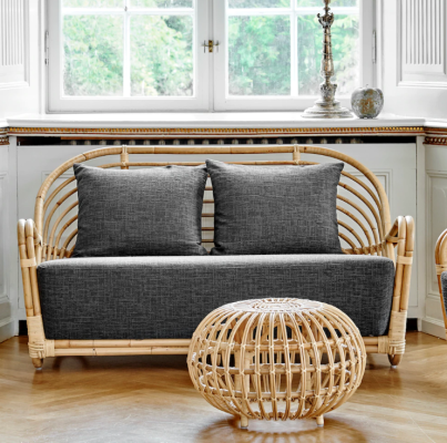 RATTAN SOFA SEA SHELL - 2 SEATER