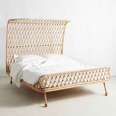 RATTAN QUEEN OR KING BED FRAME LAURA