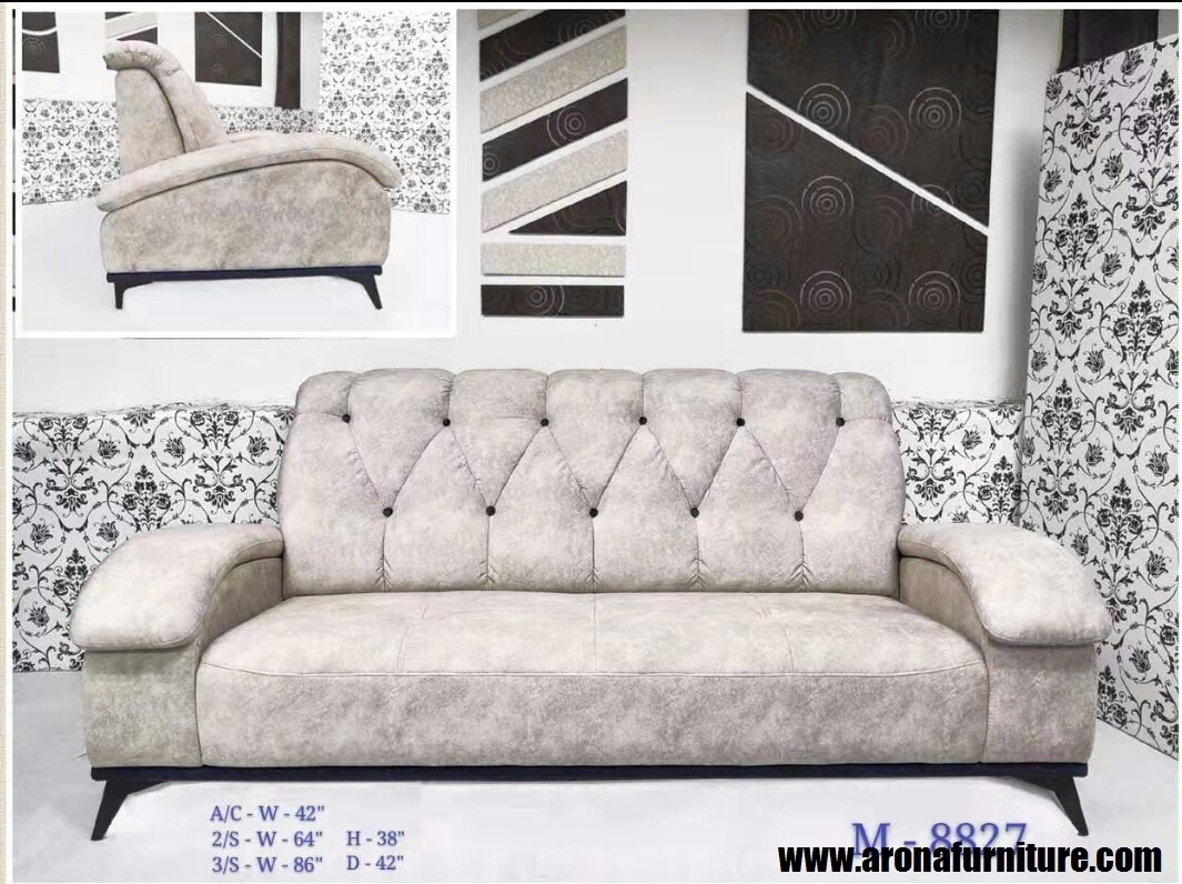 M-8827 3 Seats Fabrics Sofa  Sofa Furniture Choose Sample / Pattern Chart