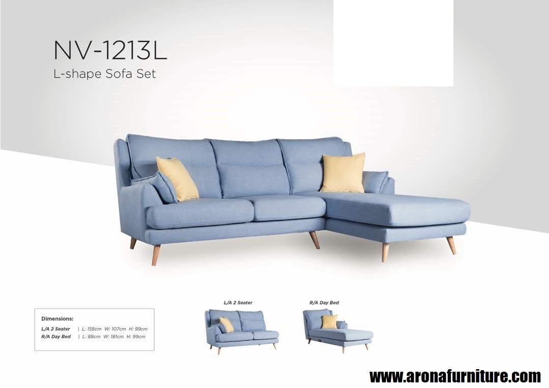 NV-1213L L-Shape Fabrics Sofa Sofa Furniture Choose Sample / Pattern Chart