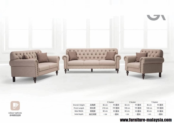EM ESTS1803 (1+2+3)  Chesterfield Sofa Set