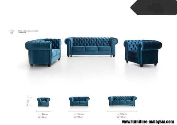 EM ETSGA282 (1+2+3) Sofa Set Chesterfield