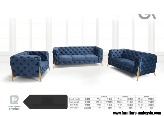 EM ESTS1920 (1+2+3) Sofa Set Chesterfield