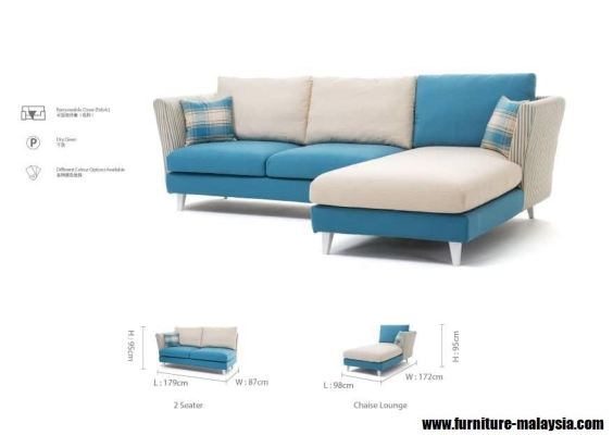 EMEST Fabric L-Shape Sofa Set