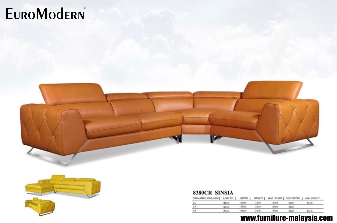 8380CR Full Leather - Modular Design Leather Corner Sofa Sofa Furniture Choose Sample / Pattern Chart