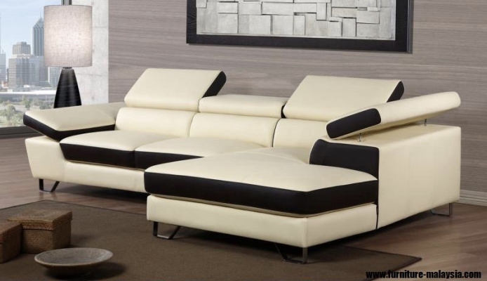 3059-L Pappillion H-Leather L-Shape Sofa Set